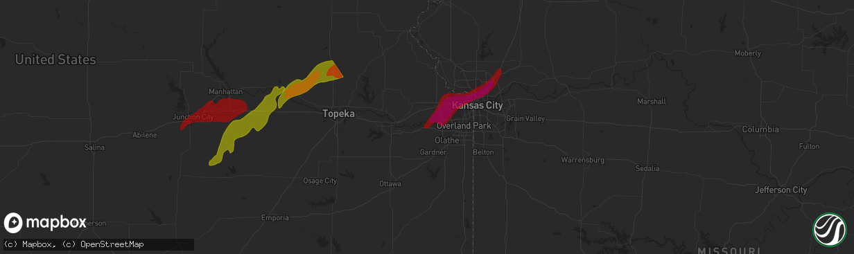 Hail map in De Soto, KS on March 13, 2024