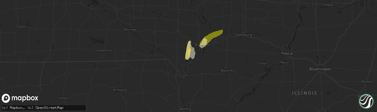 Hail map in Fort Madison, IA on March 13, 2024
