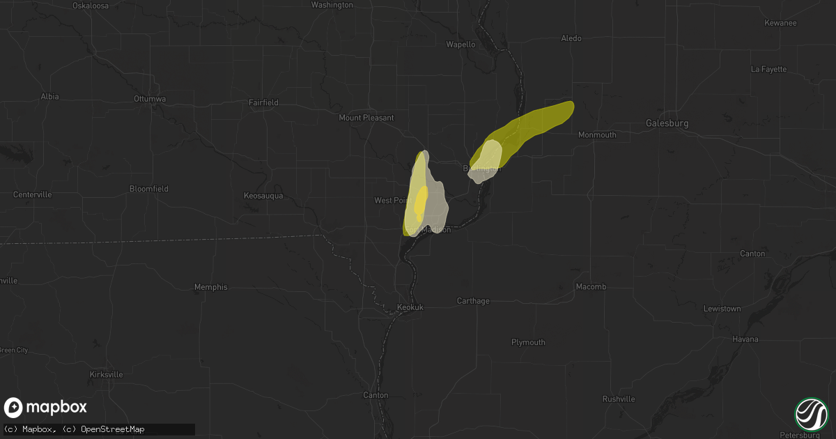 Hail map in Fort Madison, IA on March 13, 2024