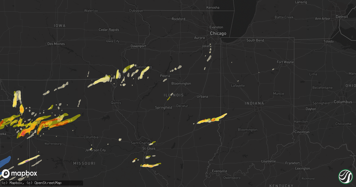 Hail map in Illinois on March 13, 2024