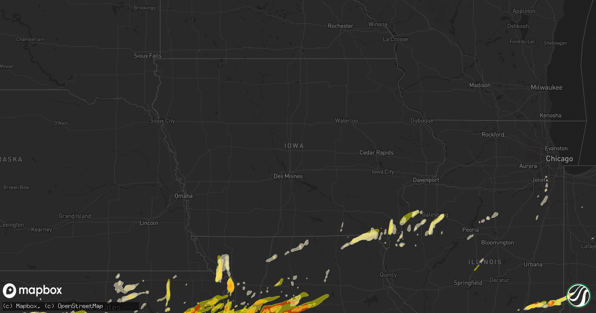 Hail map in Iowa on March 13, 2024