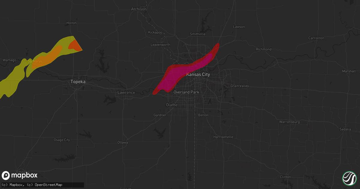 Hail map in Lenexa, KS on March 13, 2024