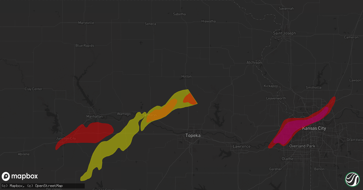Hail map in Mayetta, KS on March 13, 2024