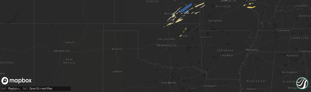 Hail map in Oklahoma on March 13, 2024