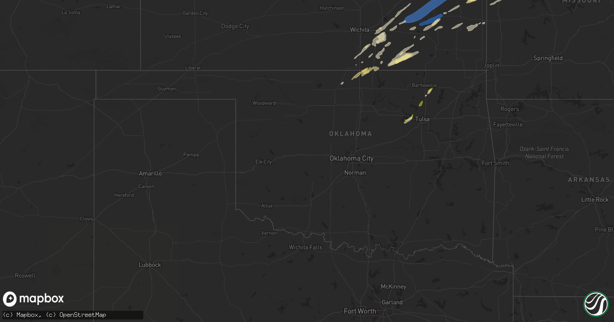 Hail map in Oklahoma on March 13, 2024