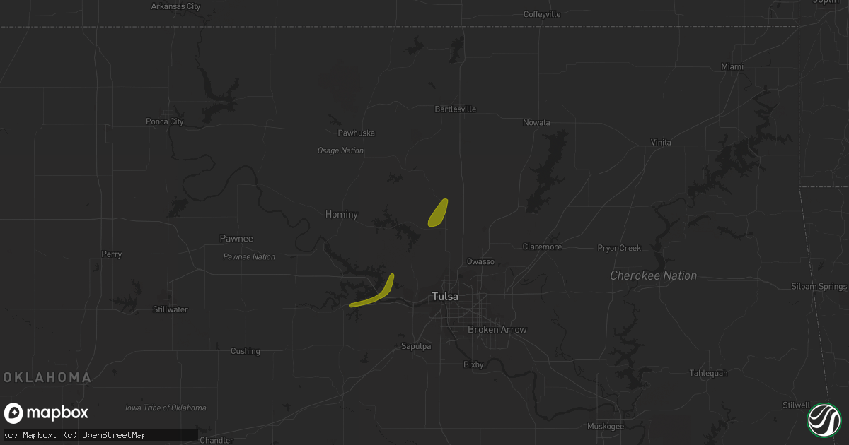 Hail map in Skiatook, OK on March 13, 2024