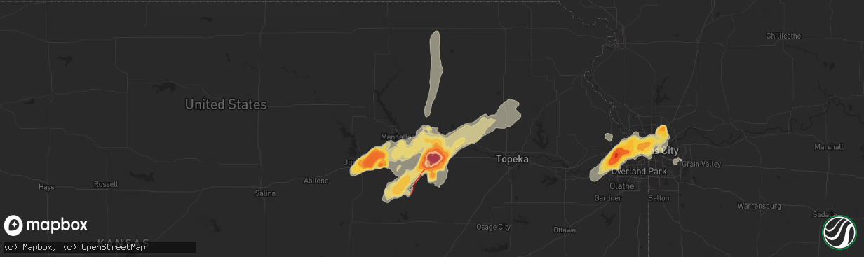 Hail map in Wamego, KS on March 13, 2024