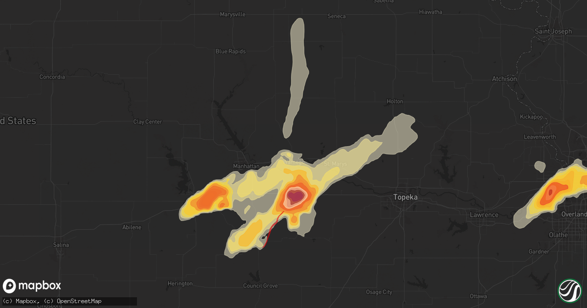 Hail map in Wamego, KS on March 13, 2024