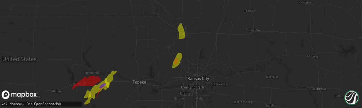 Hail map in Weston, MO on March 13, 2024