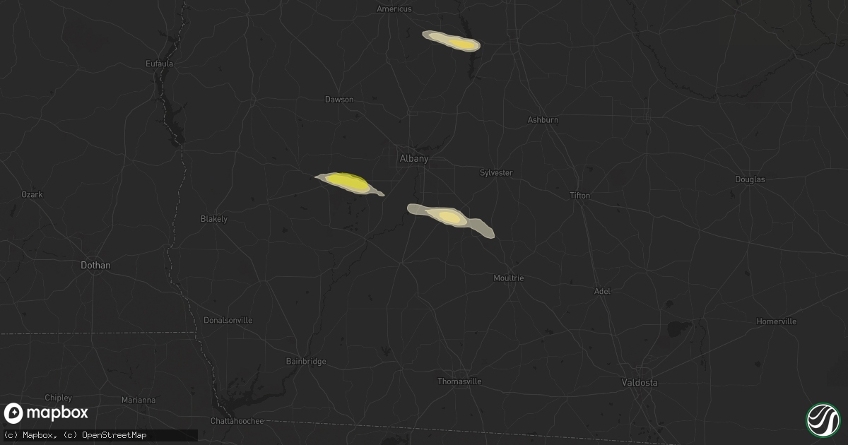 Hail map in Baconton, GA on March 13, 2025