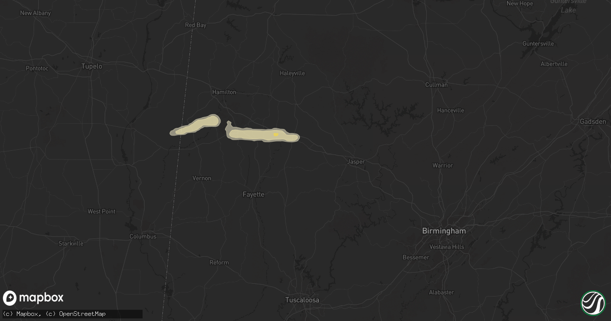Hail map in Carbon Hill, AL on March 13, 2025