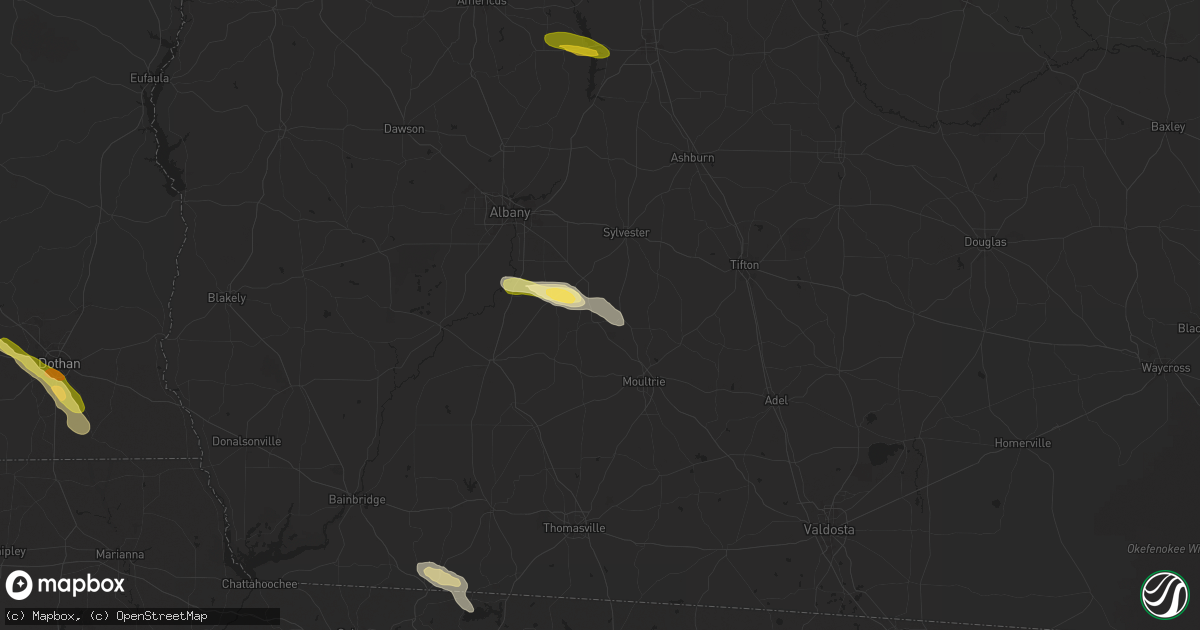 Hail Map in Doerun, GA on March 13, 2025 - HailTrace