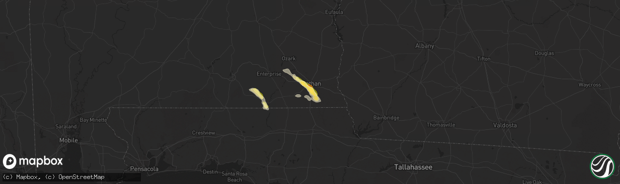 Hail map in Dothan, AL on March 13, 2025