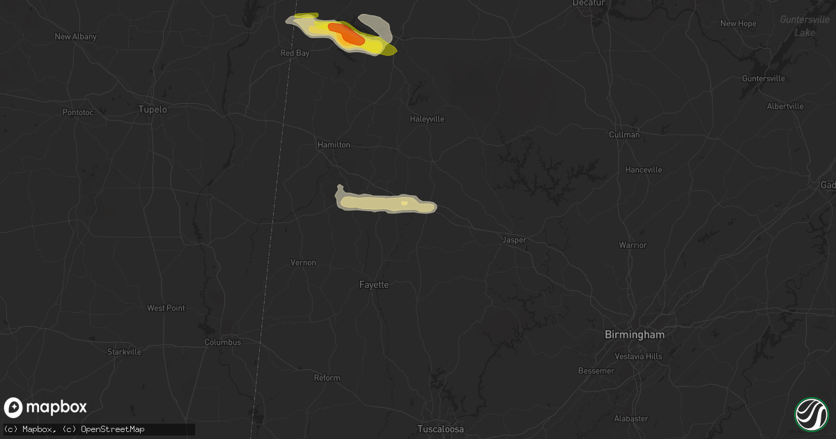 Hail map in Eldridge, AL on March 13, 2025