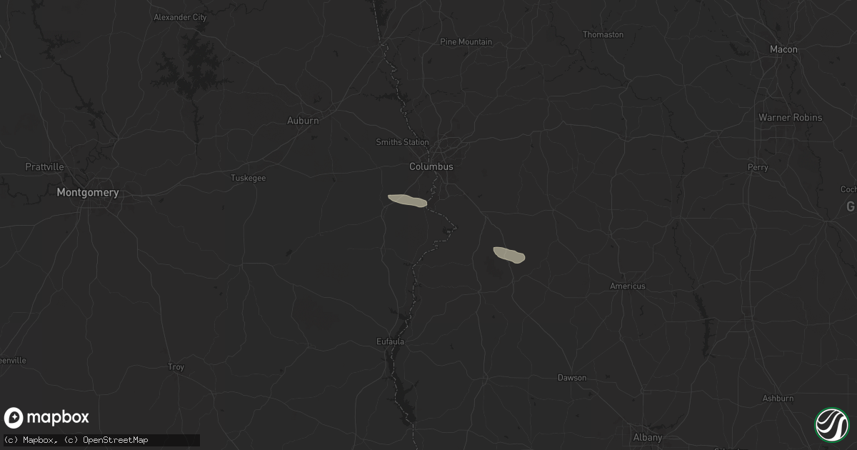 Hail map in Fort Mitchell, AL on March 13, 2025