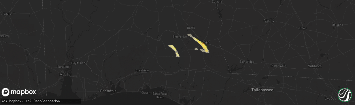 Hail map in Geneva, AL on March 13, 2025