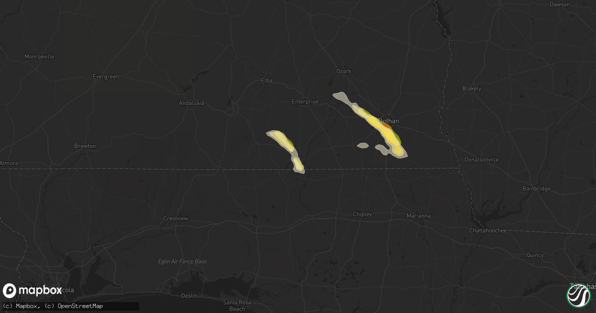 Hail map in Geneva, AL on March 13, 2025