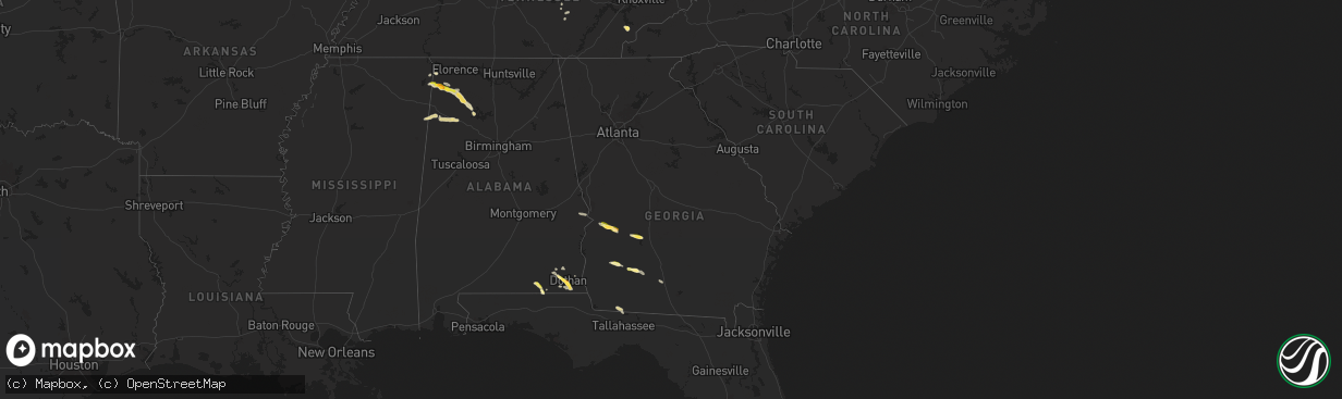 Hail map in Georgia on March 13, 2025