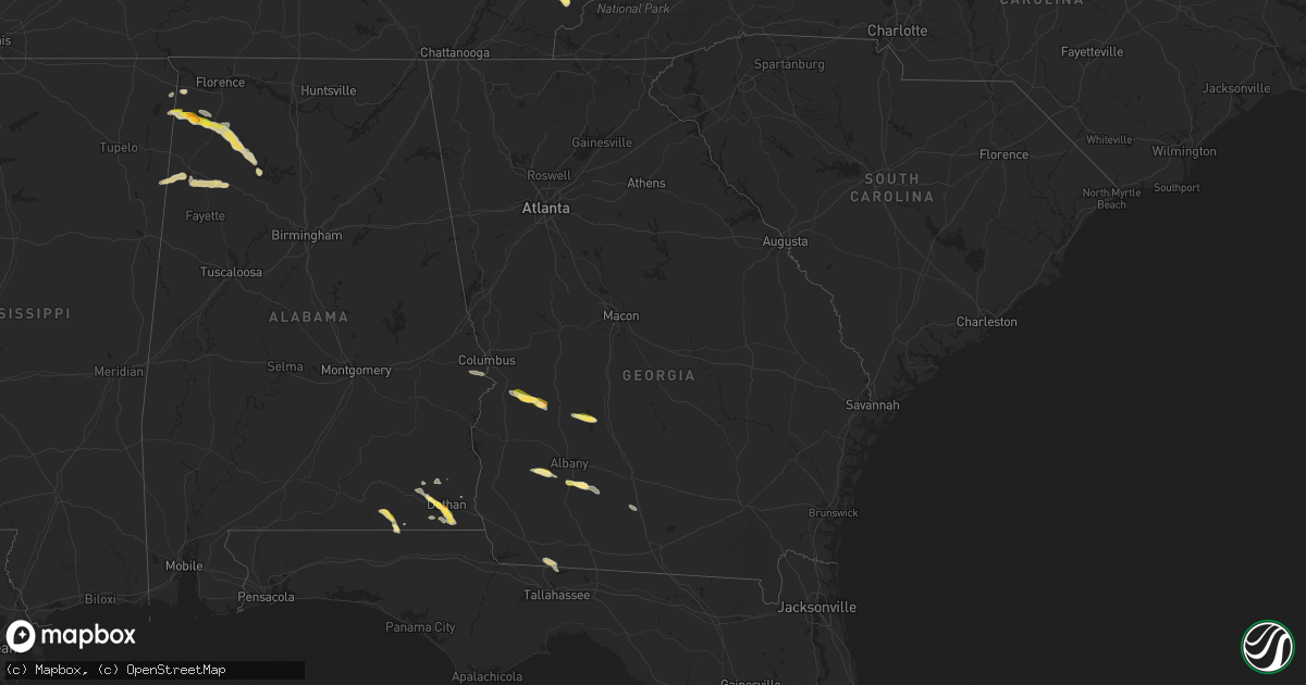 Hail map in Georgia on March 13, 2025
