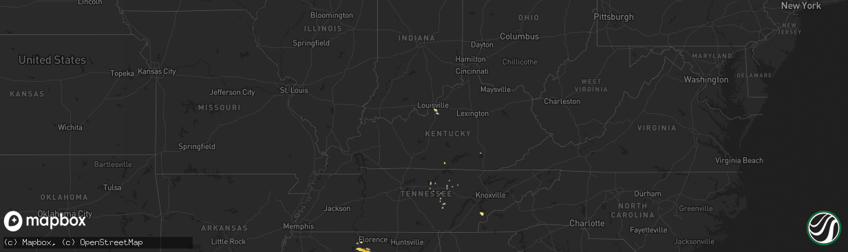 Hail map in Kentucky on March 13, 2025