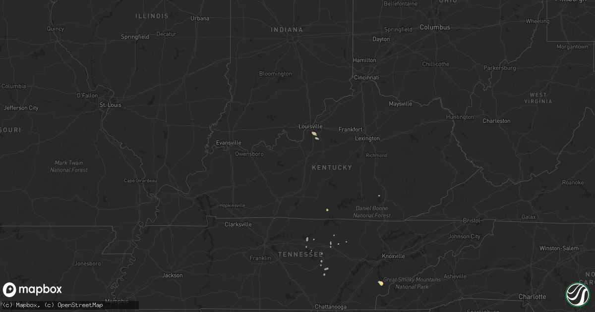 Hail map in Kentucky on March 13, 2025