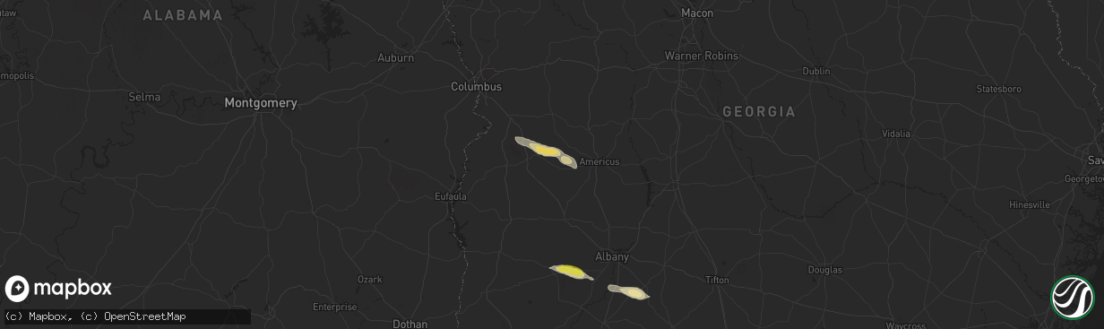 Hail map in Preston, GA on March 13, 2025