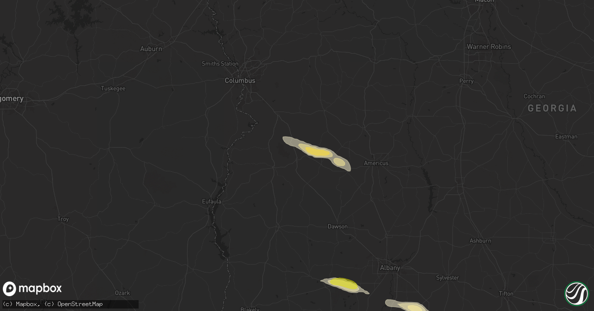 Hail map in Richland, GA on March 13, 2025
