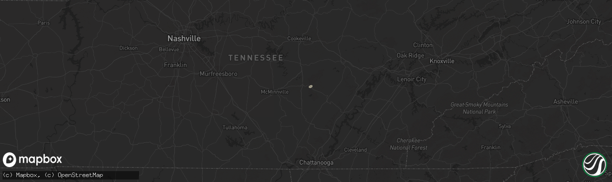 Hail map in Spencer, TN on March 13, 2025