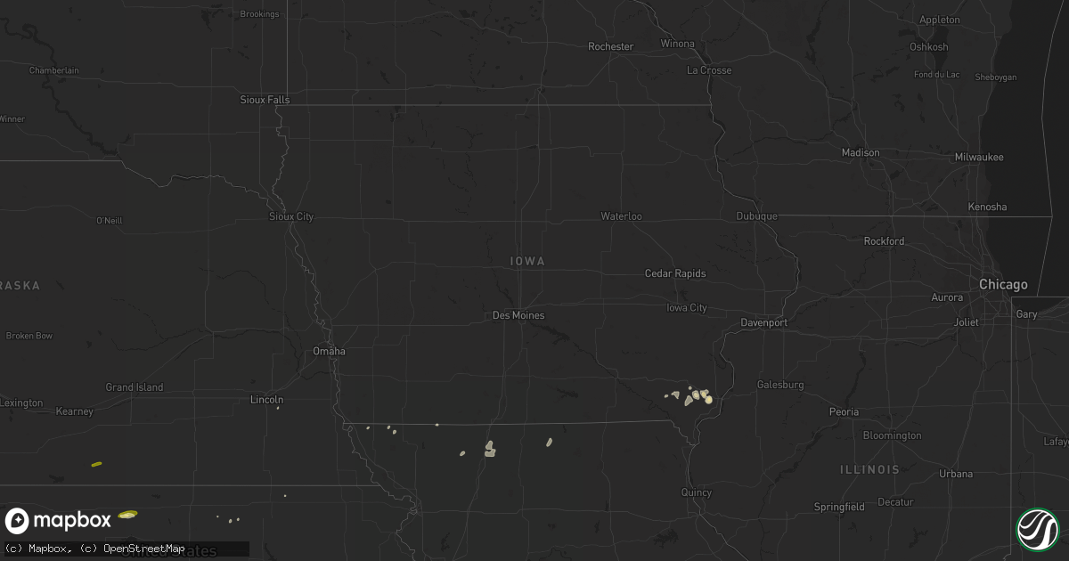 Hail map in Iowa on March 14, 2016