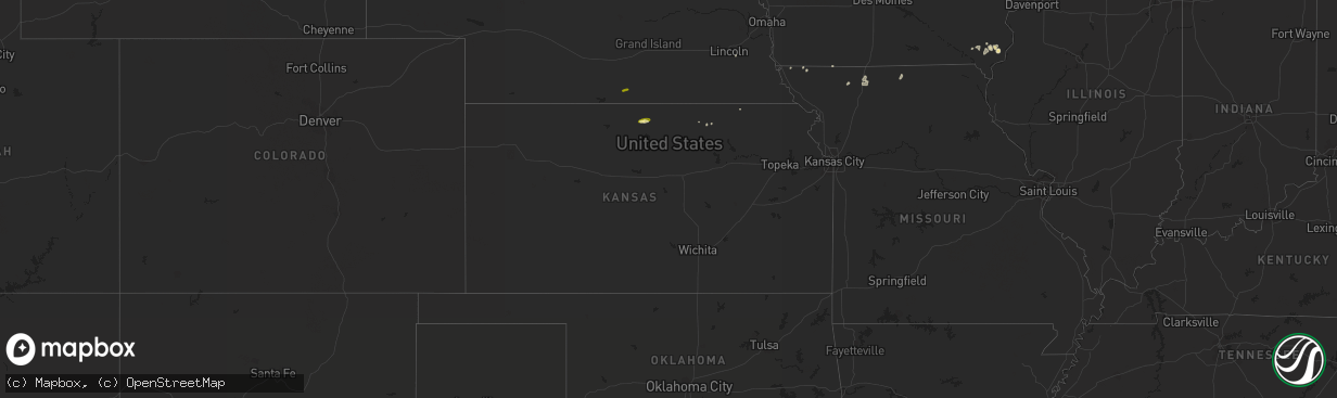 Hail map in Kansas on March 14, 2016