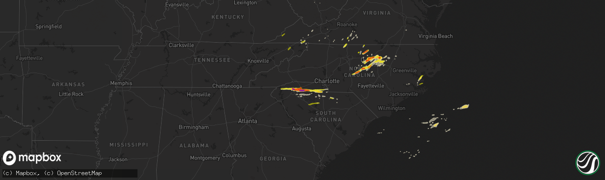 Hail map on March 14, 2016