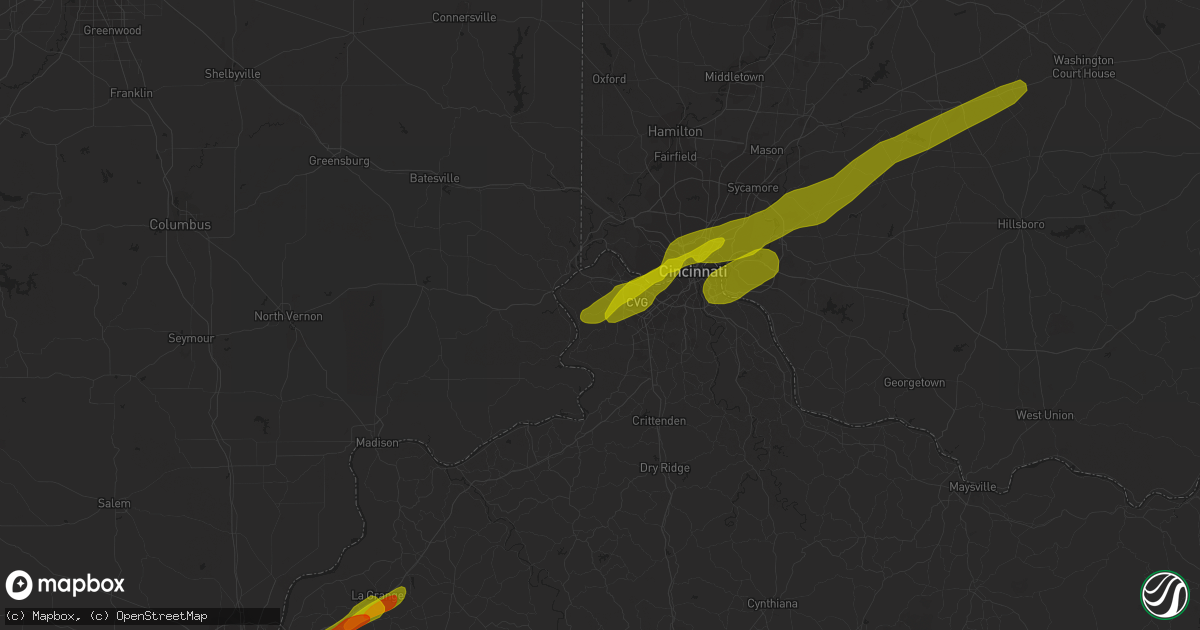 Hail map in Burlington, KY on March 14, 2019