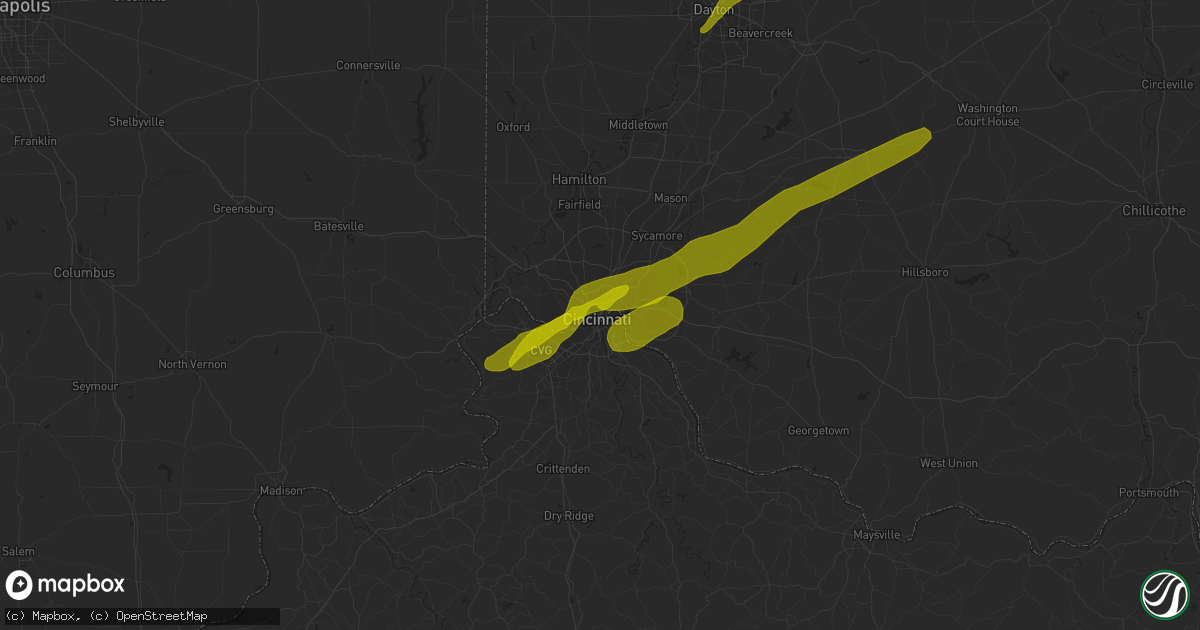 Hail map in Cincinnati, OH on March 14, 2019