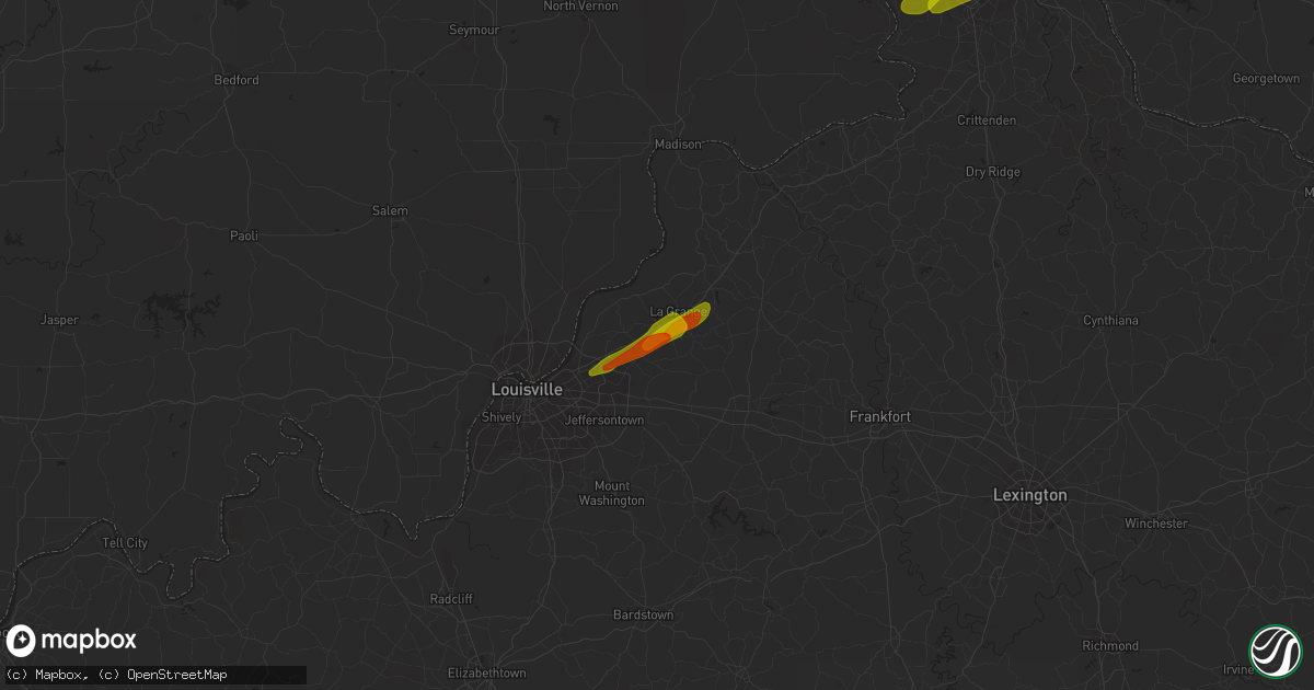 Hail map in Crestwood, KY on March 14, 2019