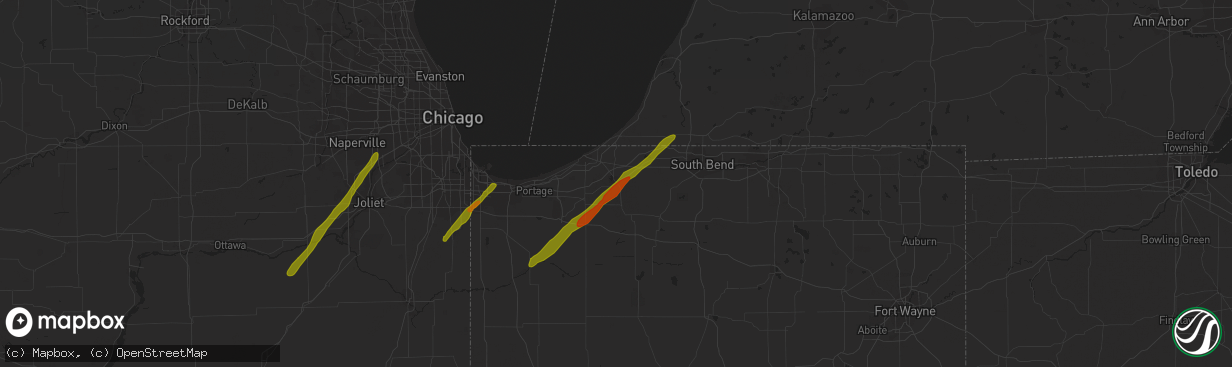 Hail map in La Porte, IN on March 14, 2019