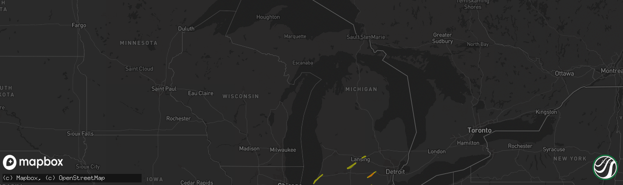 Hail map in Michigan on March 14, 2019