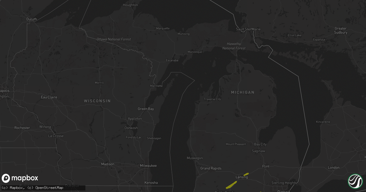Hail map in Michigan on March 14, 2019