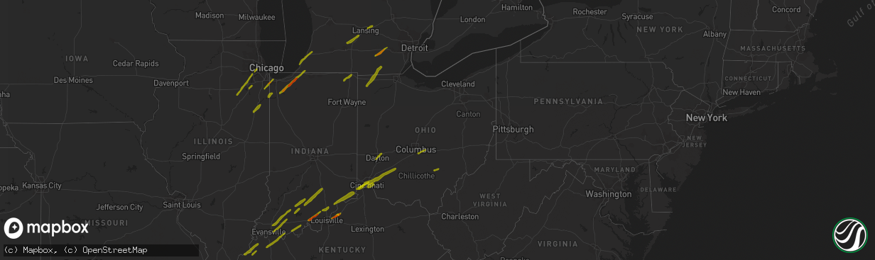 Hail map in Ohio on March 14, 2019