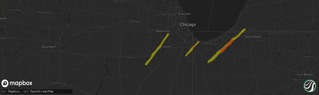 Hail map in Shorewood, IL on March 14, 2019