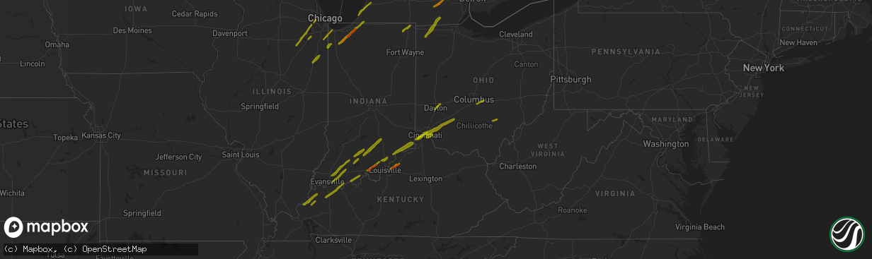 Hail map on March 14, 2019