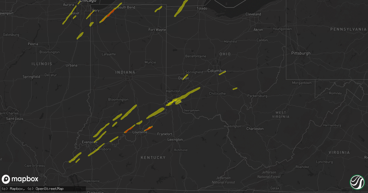 Hail map on March 14, 2019