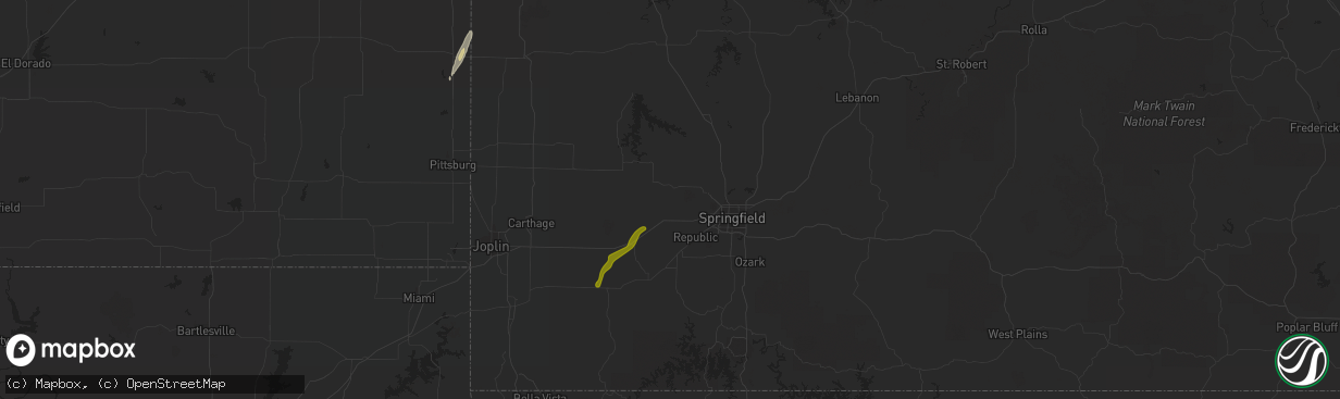 Hail map in Ash Grove, MO on March 14, 2021