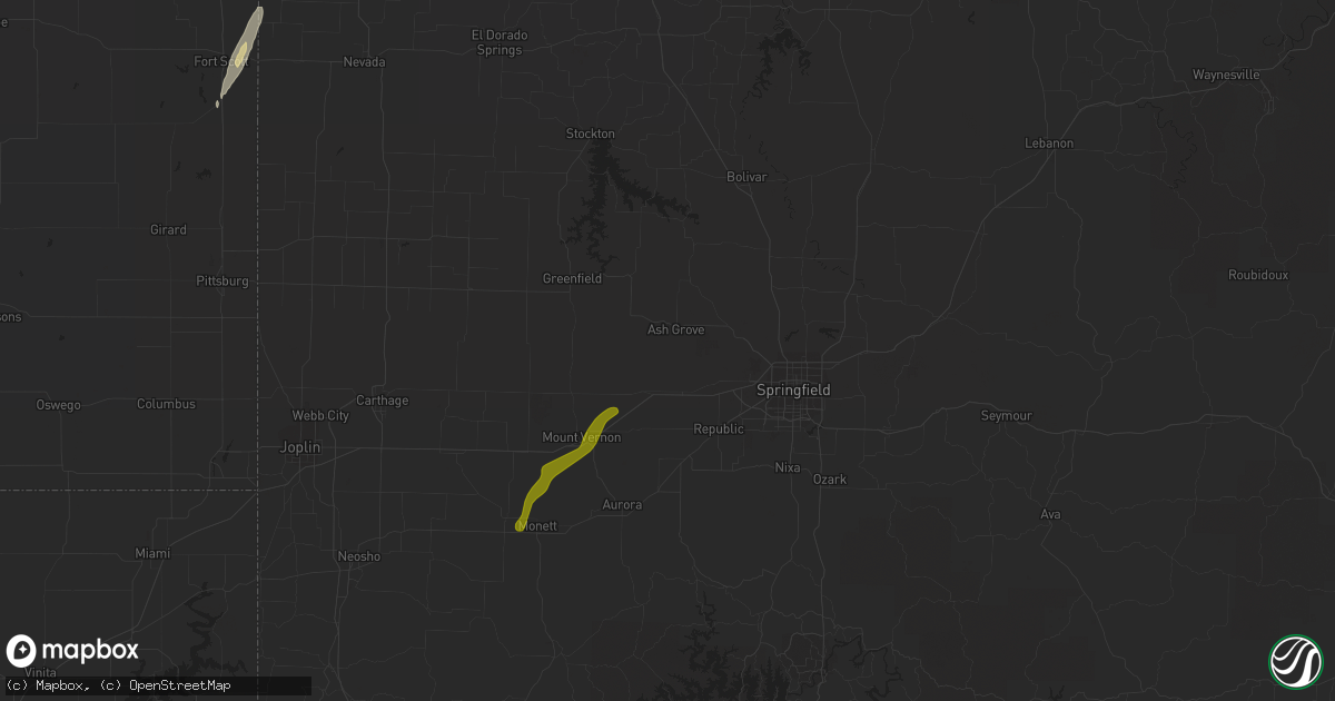 Hail map in Ash Grove, MO on March 14, 2021