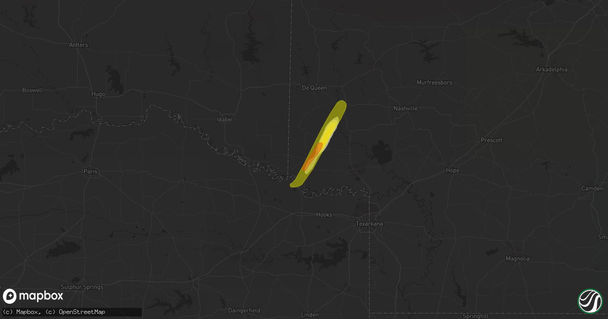 Hail map in Foreman, AR on March 14, 2021
