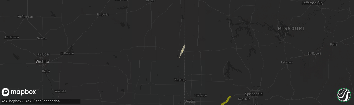 Hail map in Fort Scott, KS on March 14, 2021