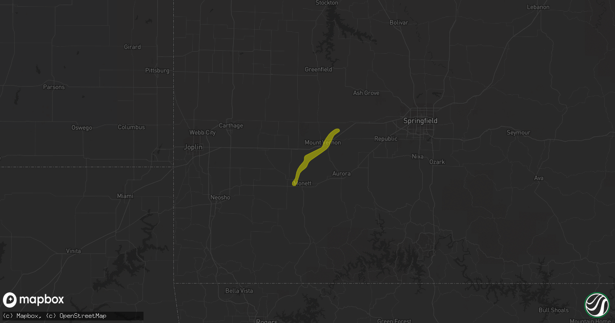Hail map in Freistatt, MO on March 14, 2021
