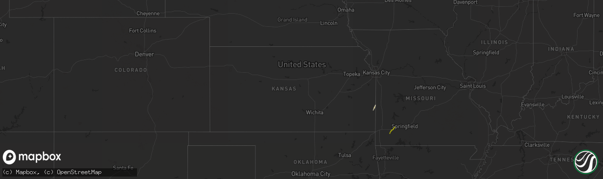 Hail map in Kansas on March 14, 2021