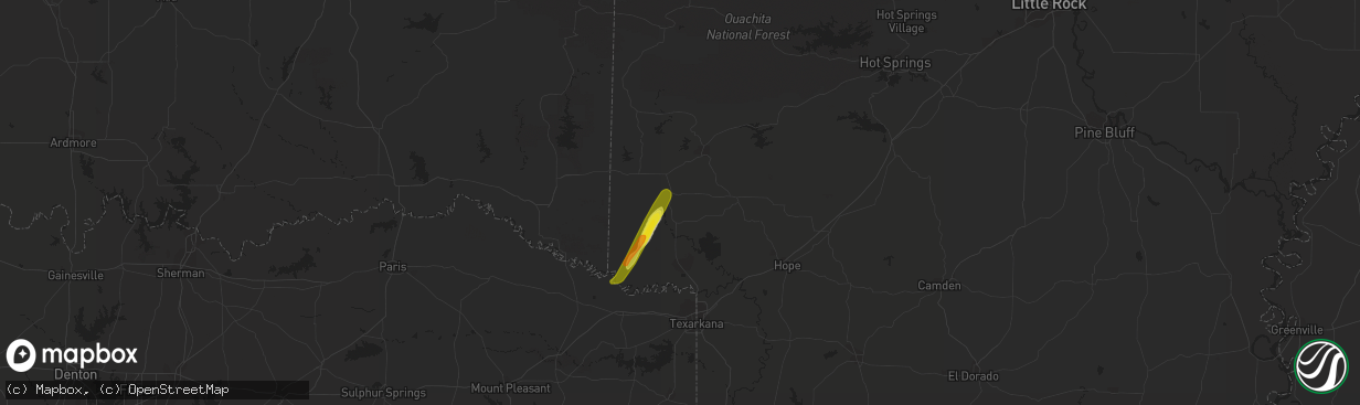 Hail map in Lockesburg, AR on March 14, 2021