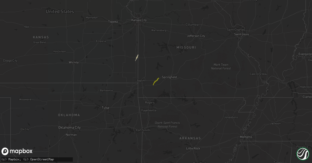 Hail map on March 14, 2021