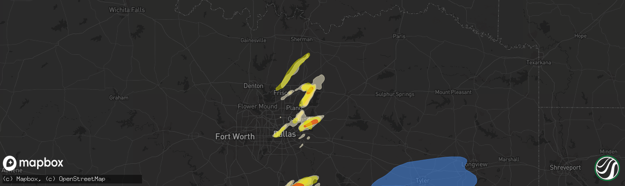 Hail map in Princeton, TX on March 14, 2022